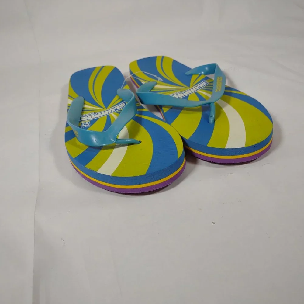7-11 Slurpee Flip Flops Neet Feet Blue Green Purple Men's size 9-11 1/2 Large